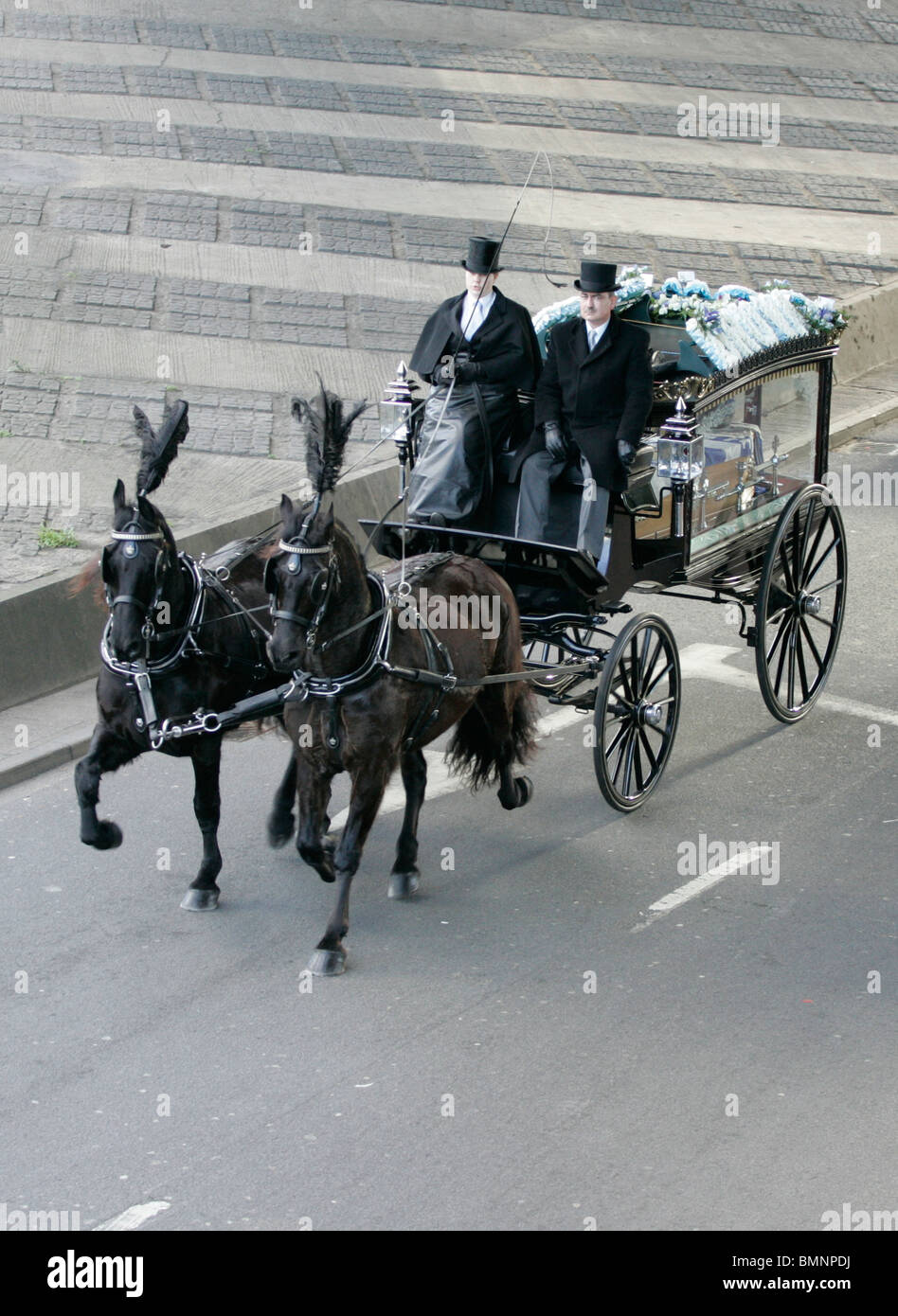 funeral cortege  at staples corner/edgware rd london Stock Photo