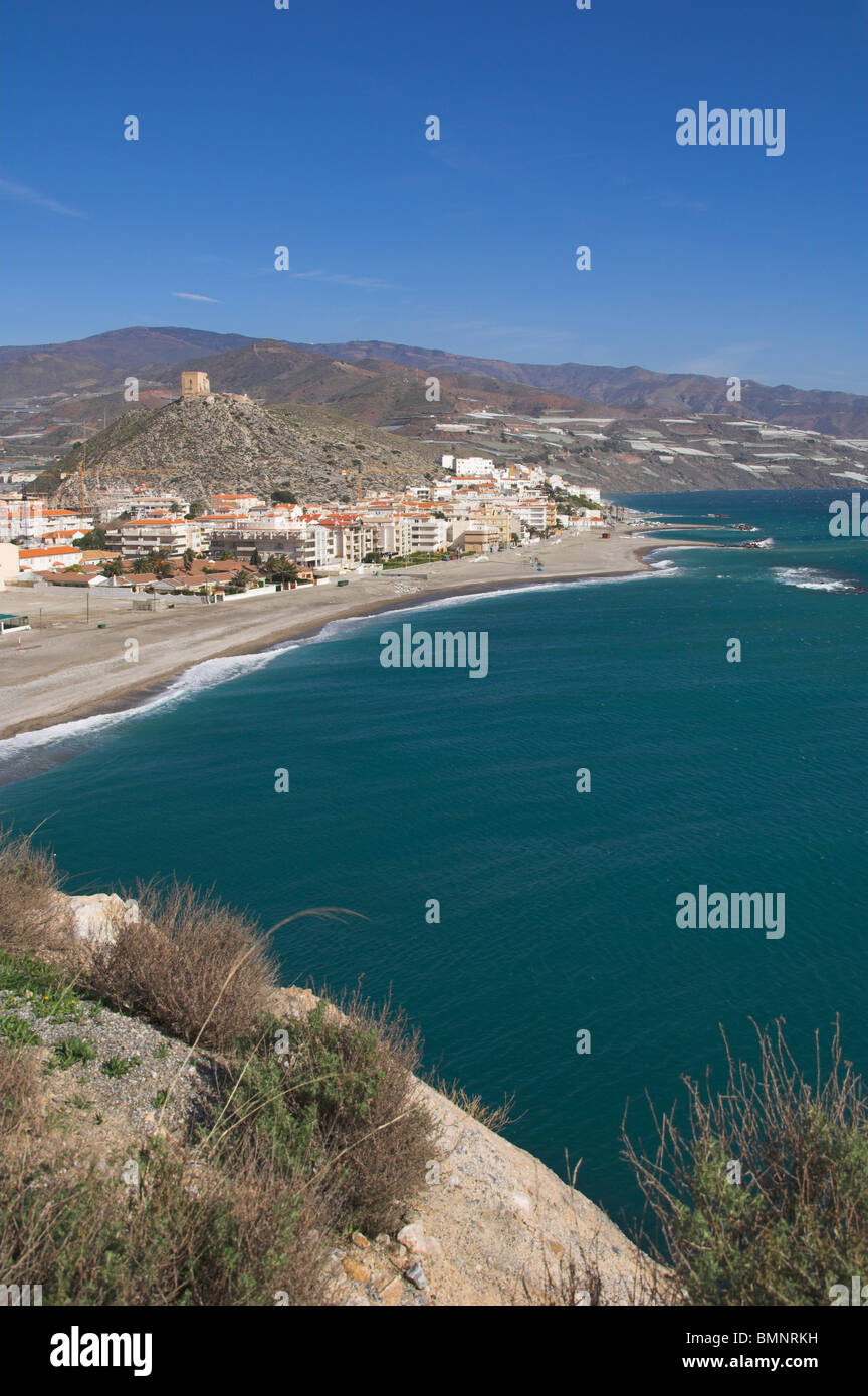 Castell De Ferro Beach From Above Stock Photo