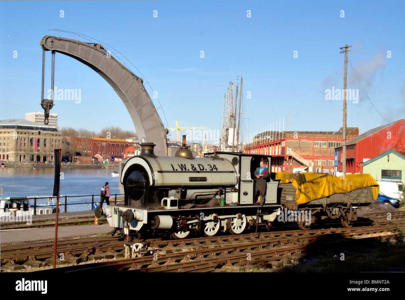 Bristol Docks Area Steam Engine Stock Photo Alamy
