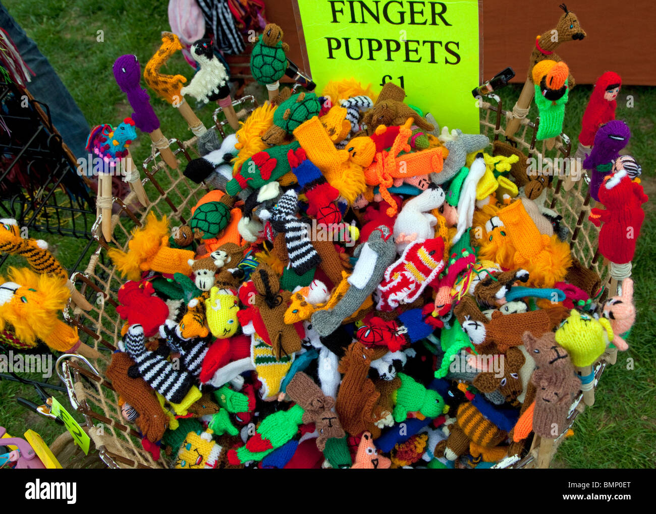 Finger puppets for sale at London fair Stock Photo