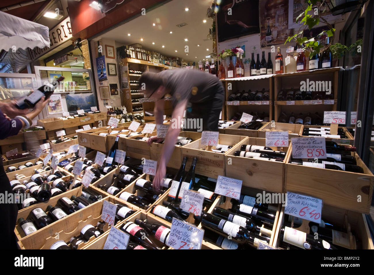 A winery in Rue Mouffetard, paris Stock Photo