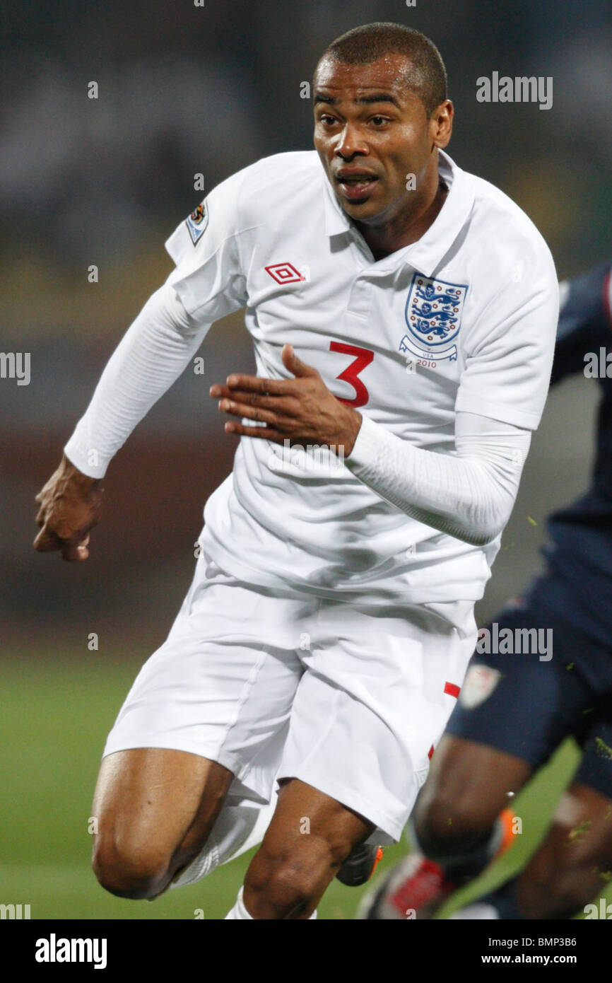 Ashley Cole of England in action during a 2010 FIFA World Cup football match against the United States June 12, 2010. Stock Photo