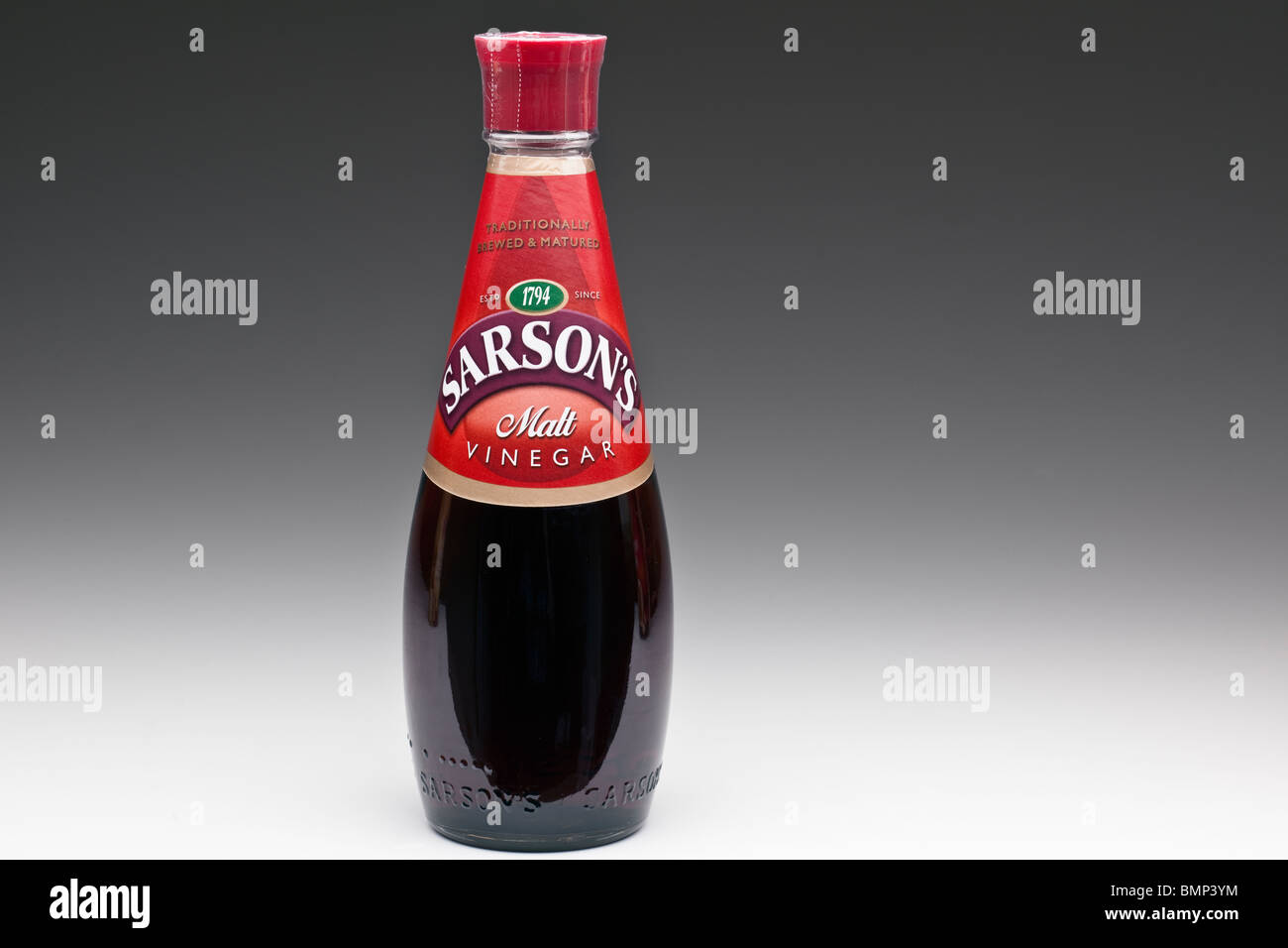 Bottle of Sarson's Malt Vinegar Stock Photo