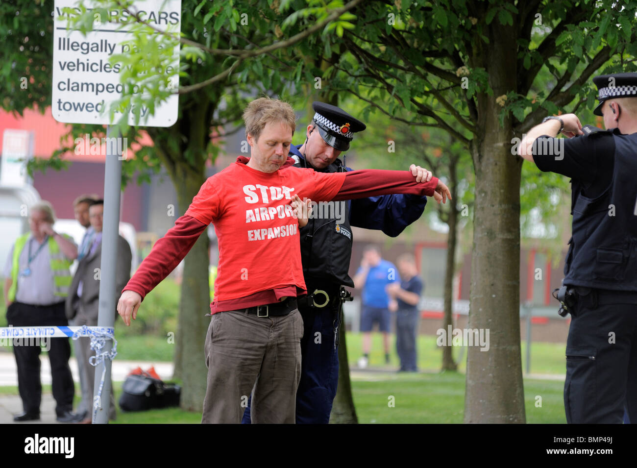 Protesters blockade Manchester Airport Freight Terminal Manchester UK