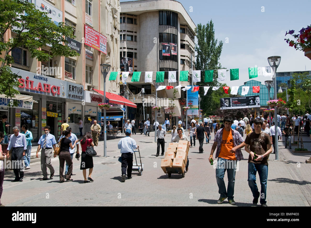 Ankara Kizilay shopping quarter street city Turkey Stock Photo