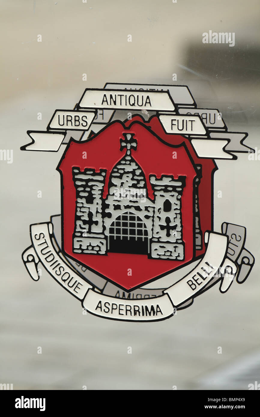 The crest of Limerick City, Rep of Ireland Stock Photo