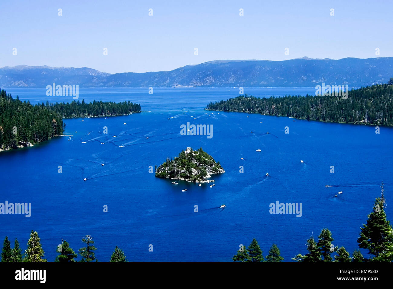 Emerald Bay, Lake Tahoe from the western California shore Stock Photo