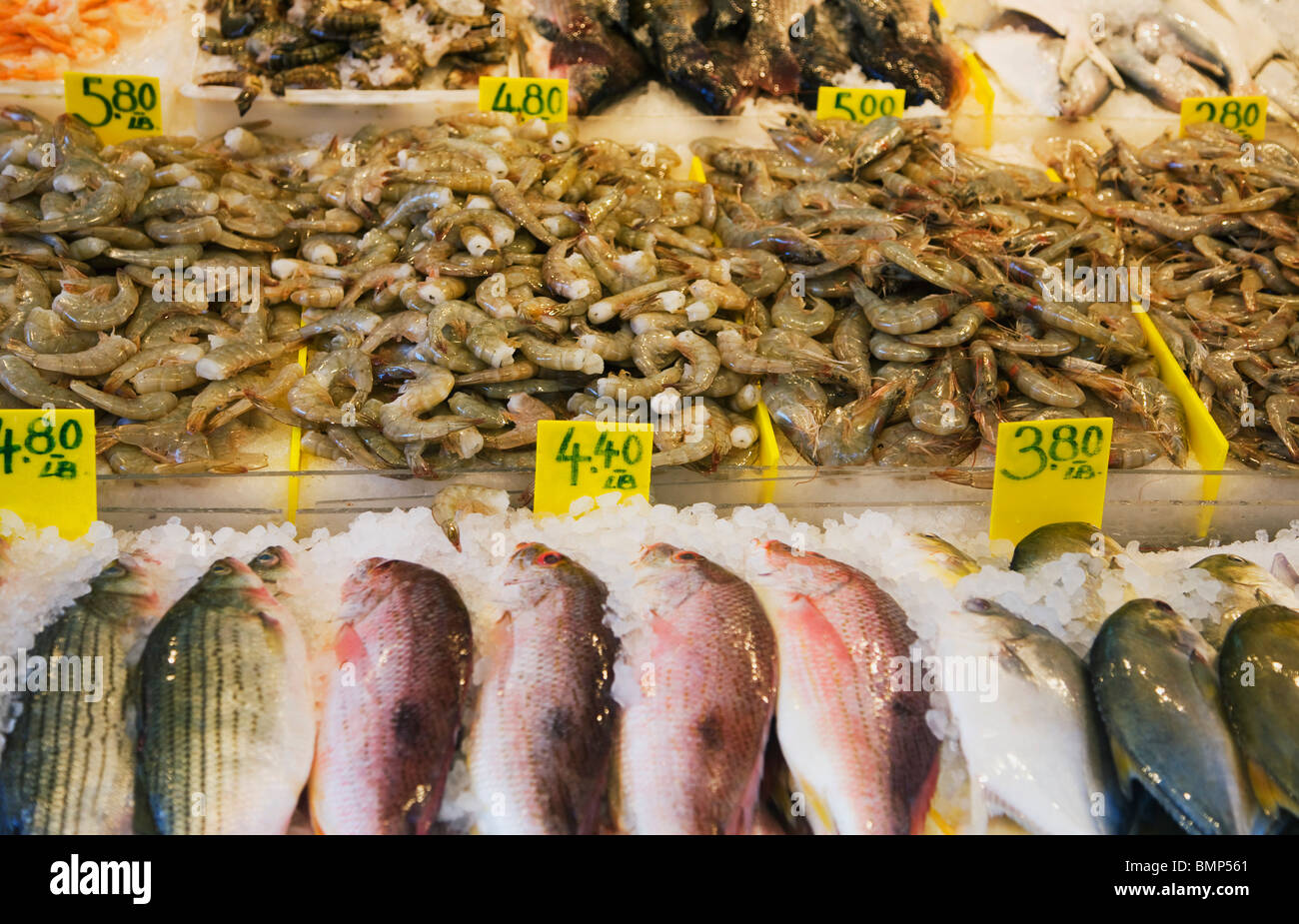 New York, New York, United States Of America; Seafood At A Street Market Stock Photo