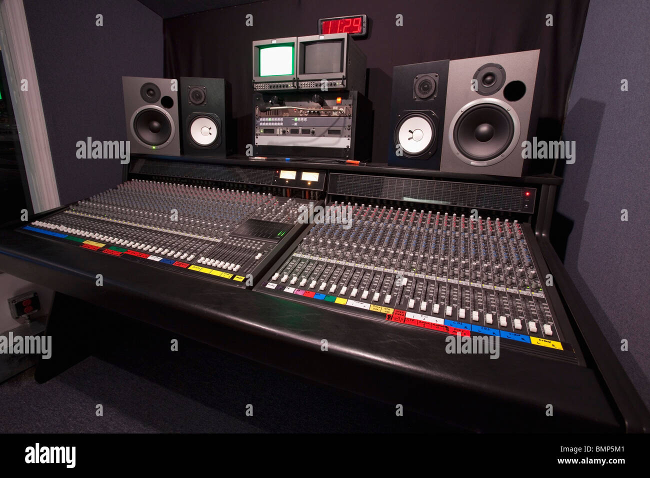Fort Lauderdale, Florida, United States Of America; A Sound Board In A Recording Studio Stock Photo