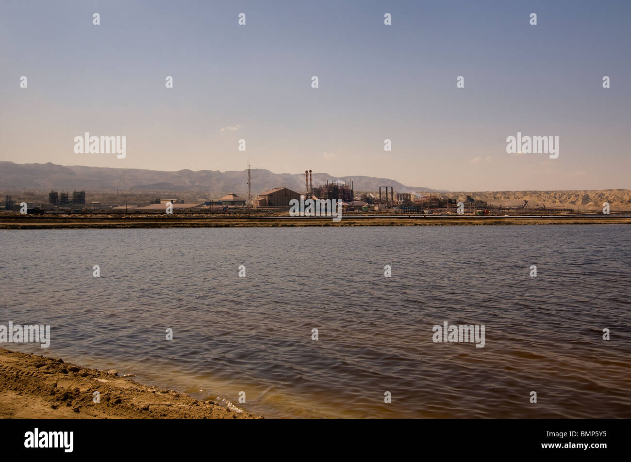 Evaporation ponds operated by 'Dead Sea Works' potash plant which