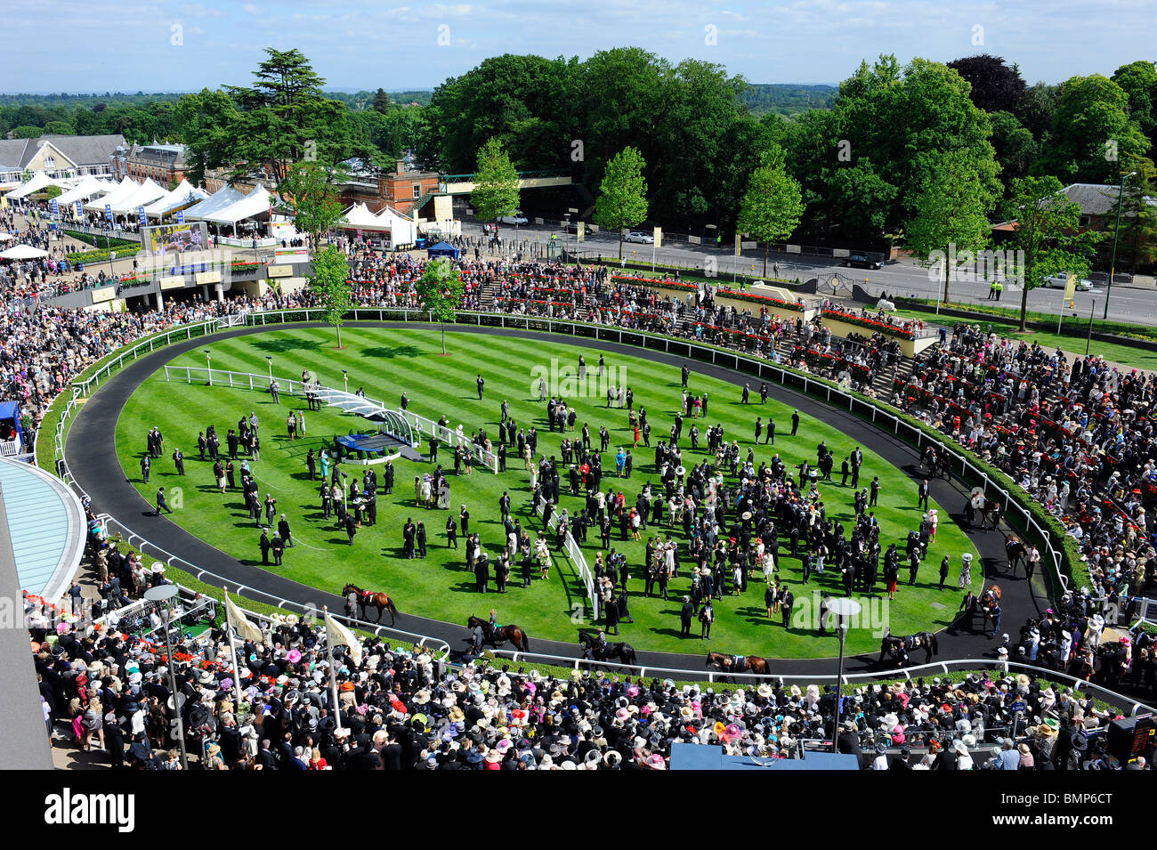 View of the parade ring during day one of Royal Ascot 2010 Stock Photo