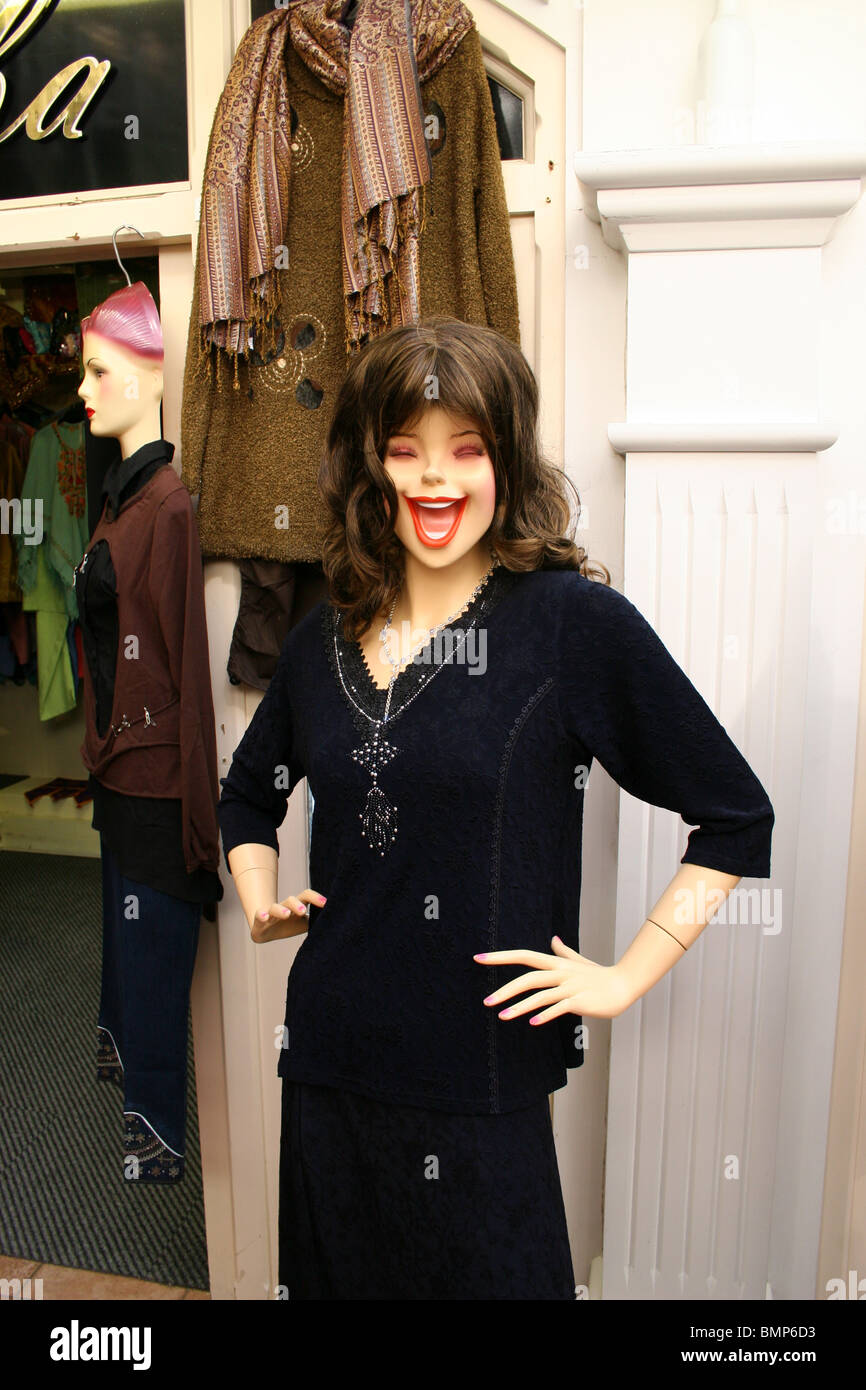 Mannequin outside a shop in Hermanus, Western Cape province, South