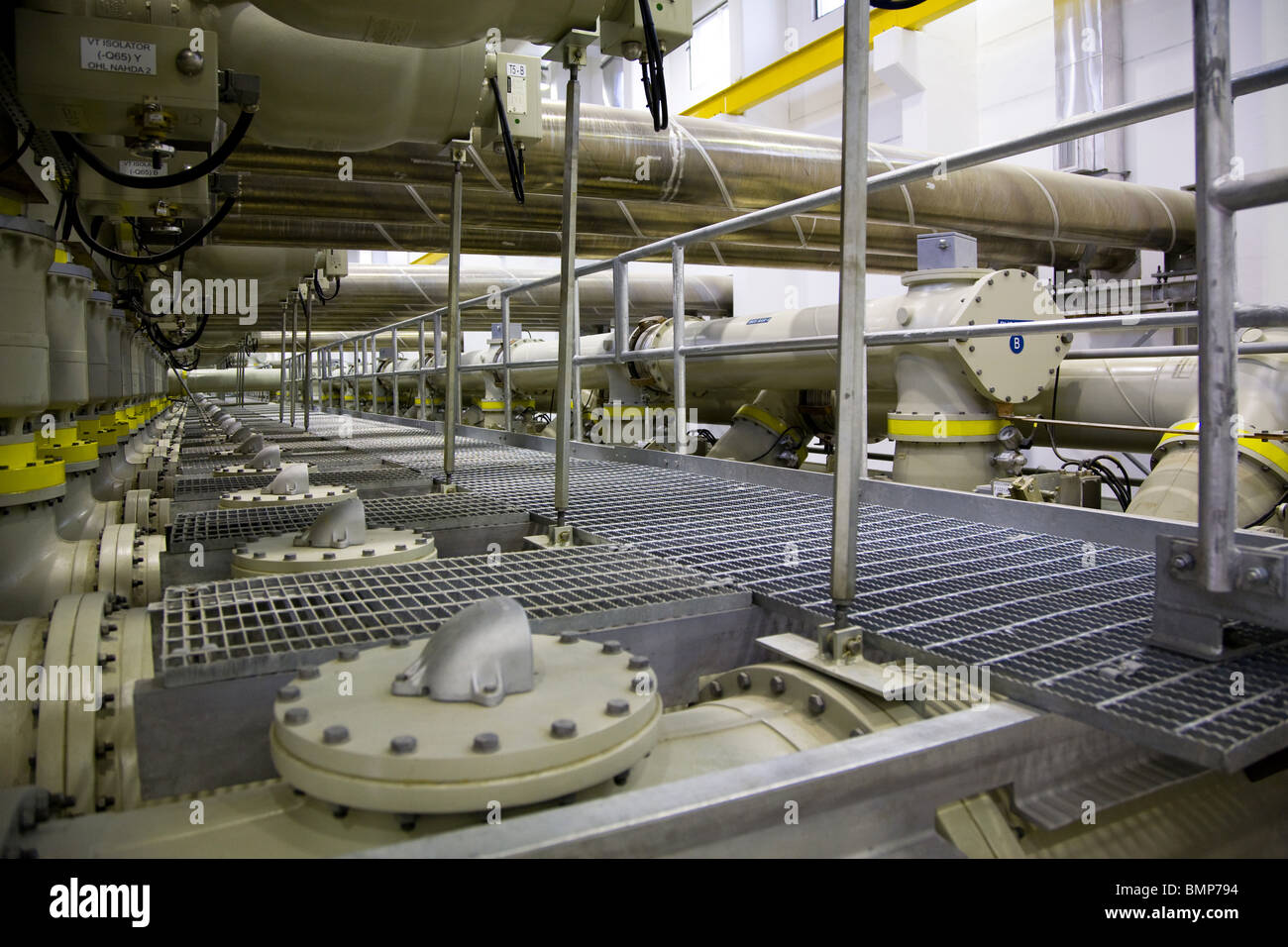 Power Plant generator room generators uae interior Stock Photo - Alamy