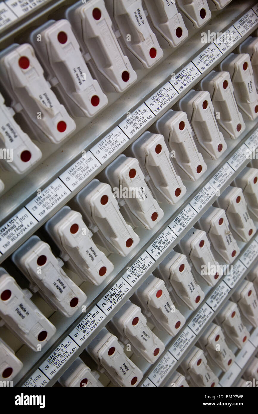 Power Plant fuse boxes box fuses electricity uae Stock Photo Alamy