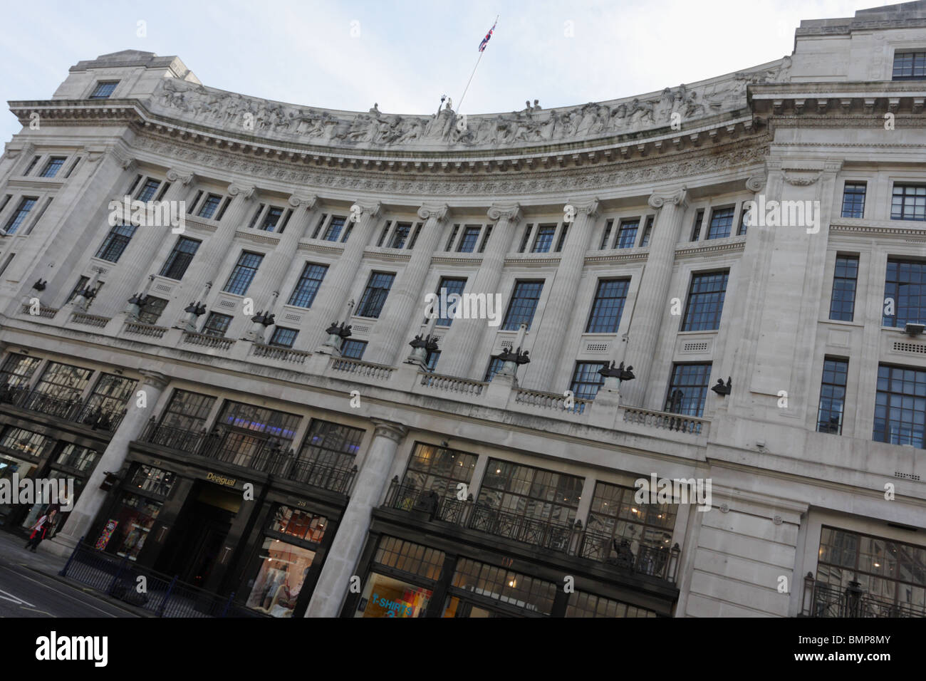 Landscape image of 218 Regent Street in London's West End shopping district. Stock Photo
