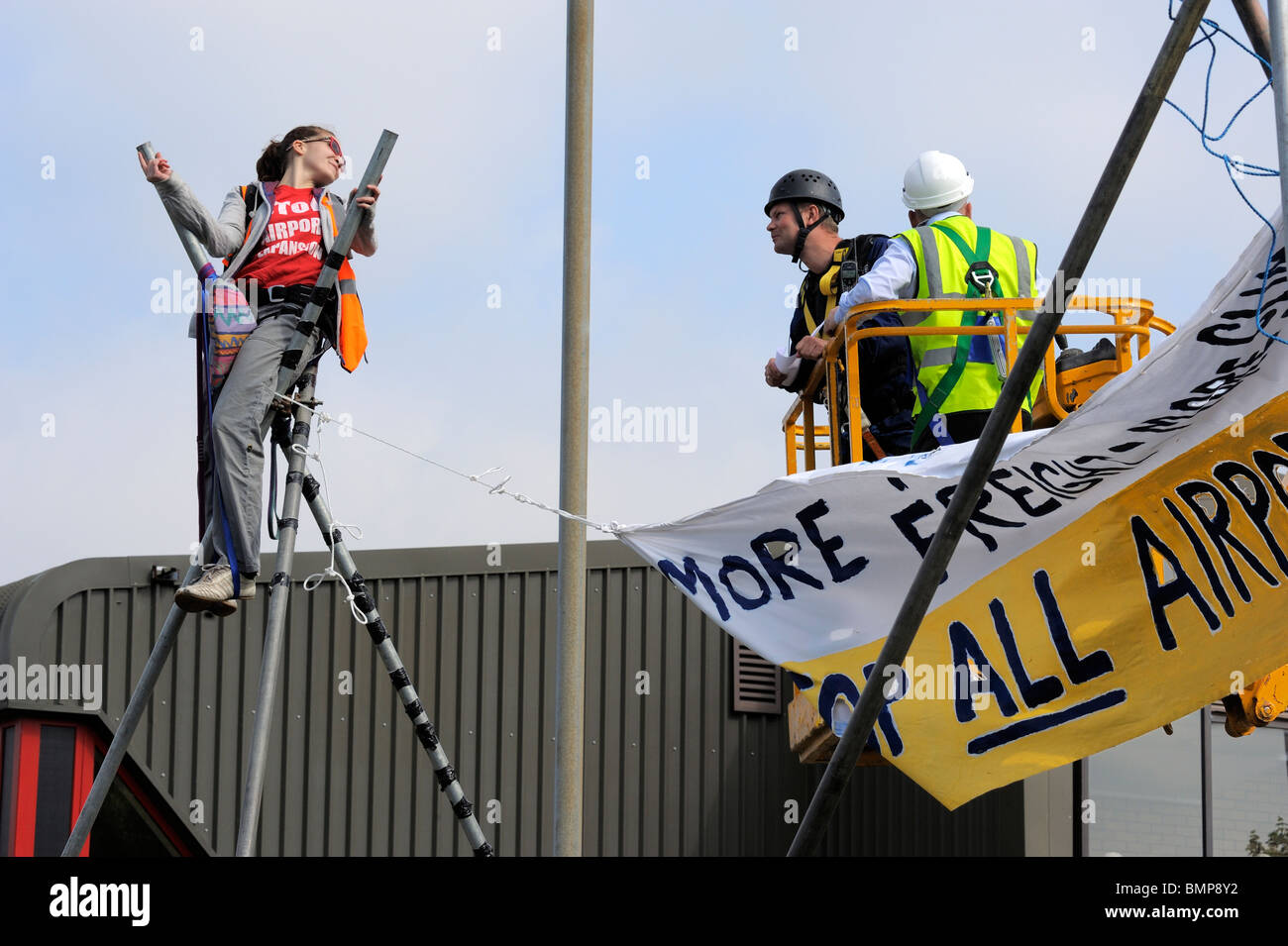 Protesters blockade Manchester Airport Freight Terminal Manchester UK