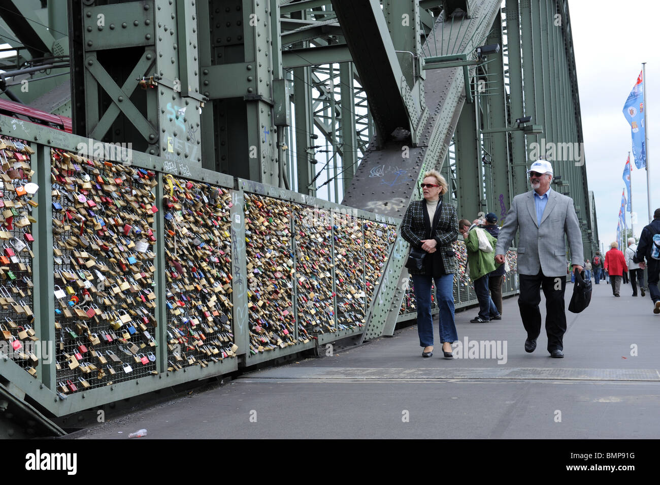 Love locks on the Hohenzollern Bridge in Cologne, Germany Koln Deutschland Europe Stock Photo