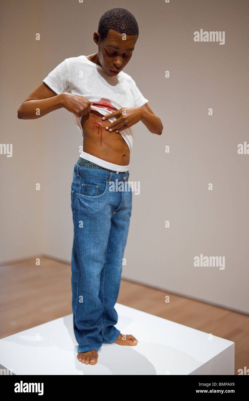 Ron Mueck Stabbed Teenager Sculpture Stock Photo