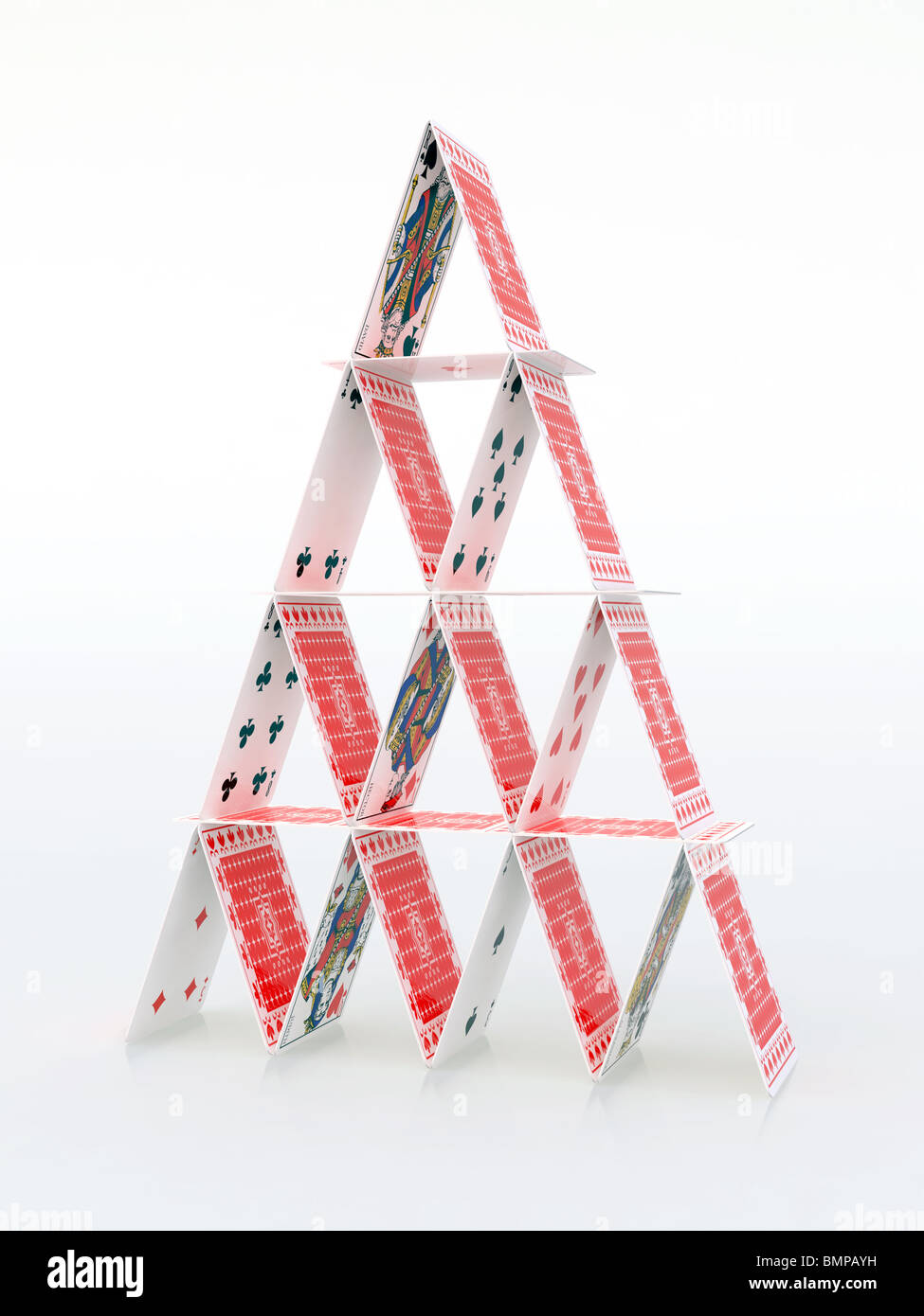 cards tower 3d illustration Stock Photo Alamy