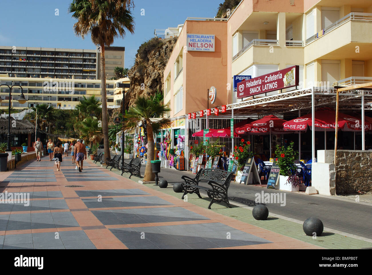 Promenade (Paseo Maritimo), Torremolinos, Costa del Sol, Malaga Province, Andalucia, Spain, Western Europe. Stock Photo