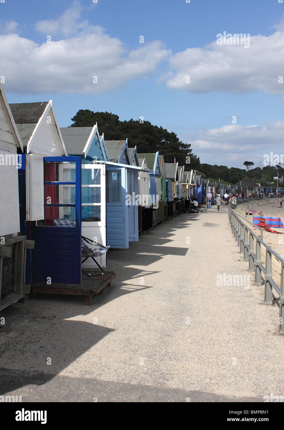 Beach huts Avon Beach Christchurch Dorset summer 2010 Stock Photo Alamy