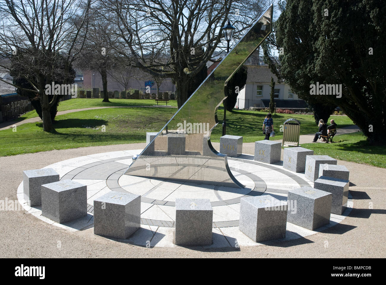 Sundial in middle of the park that used to be Old Walled Cemetery, St ...