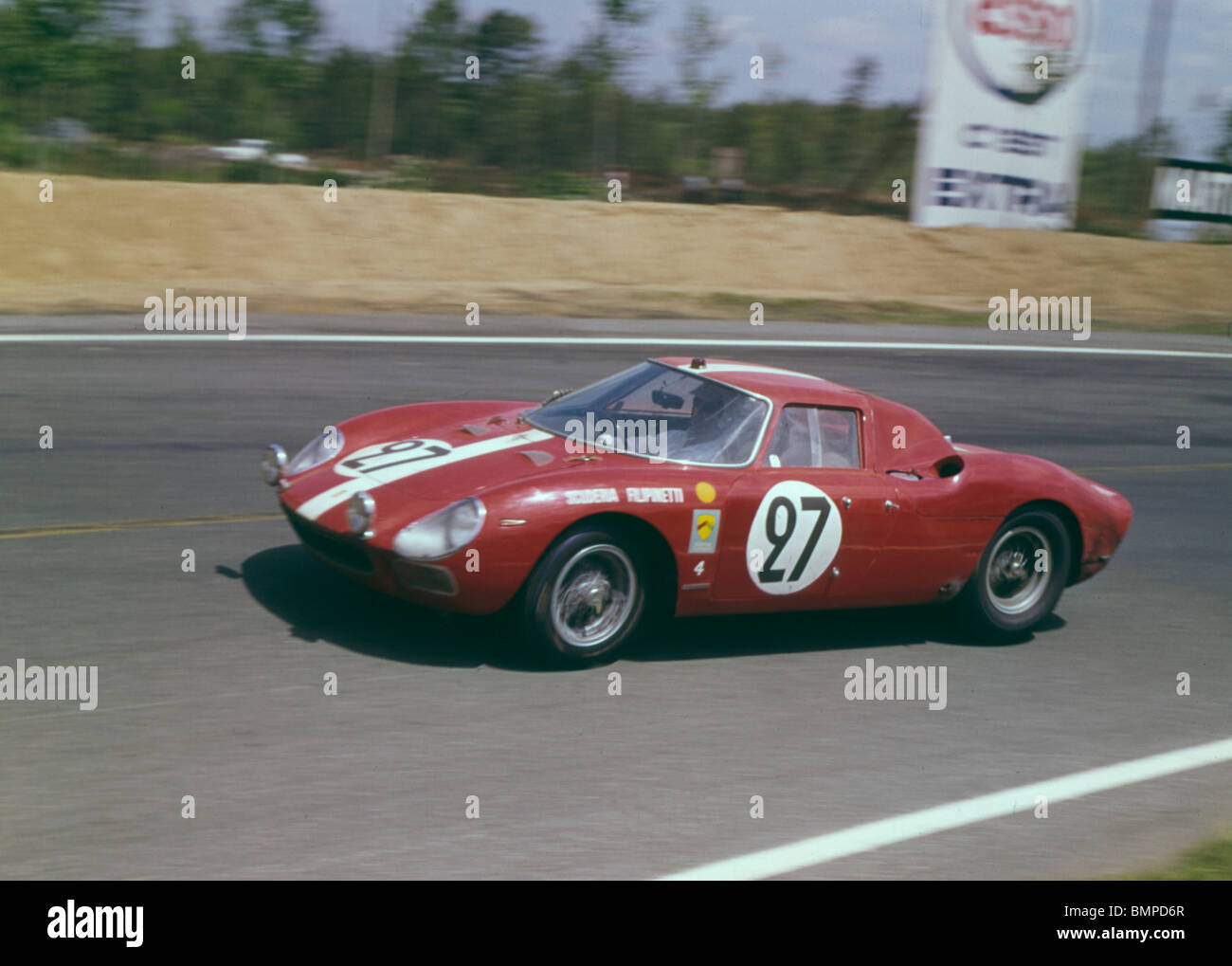 Ferrari 275 LM of Dieter Spoerry and Armand Boller, who finished 7th in the 1965 Le Mans 24 hour race. Stock Photo