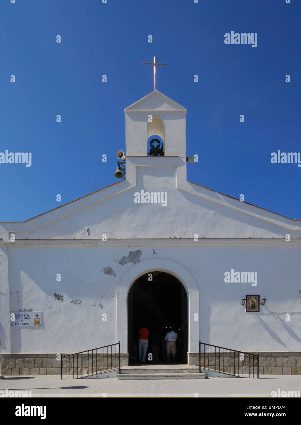 Church (Iglesia Nuestra Senora del Carmen), Zahara de los Atunes, Costa de la Luz, Cadiz Province, Andalucia, Spain, Europe. Stock Photo