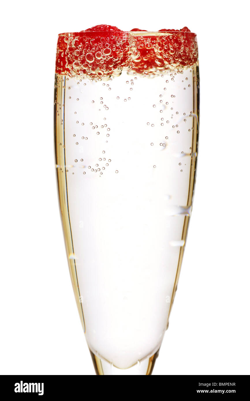 Raspberry champagne Stock Photo