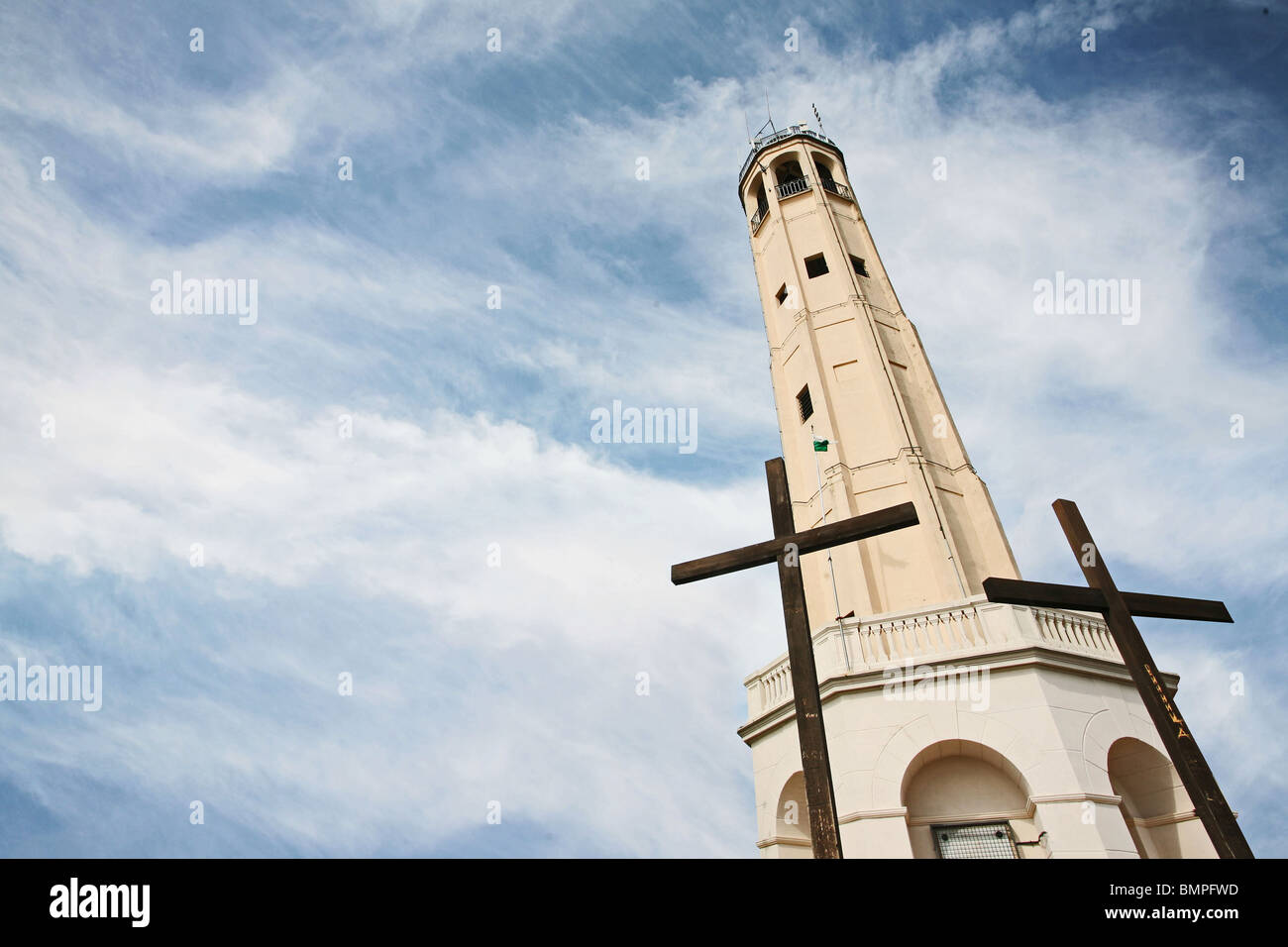 a lighthouse on the lake of como(brunate) Stock Photo