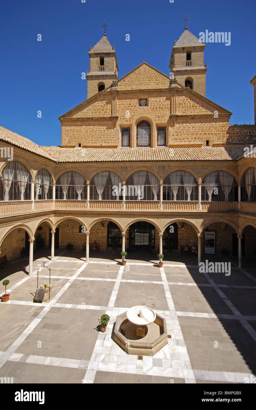 Courtyard, Hospital de Santiago, Ubeda, Jaen Province, Andalucia, Spain, Western Europe. Stock Photo