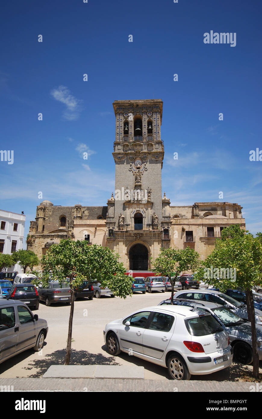 Church (Iglesia de Santa Maria), Arcos de la Frontera, Cadiz Province, Andalucia, Spain, Western Europe. Stock Photo