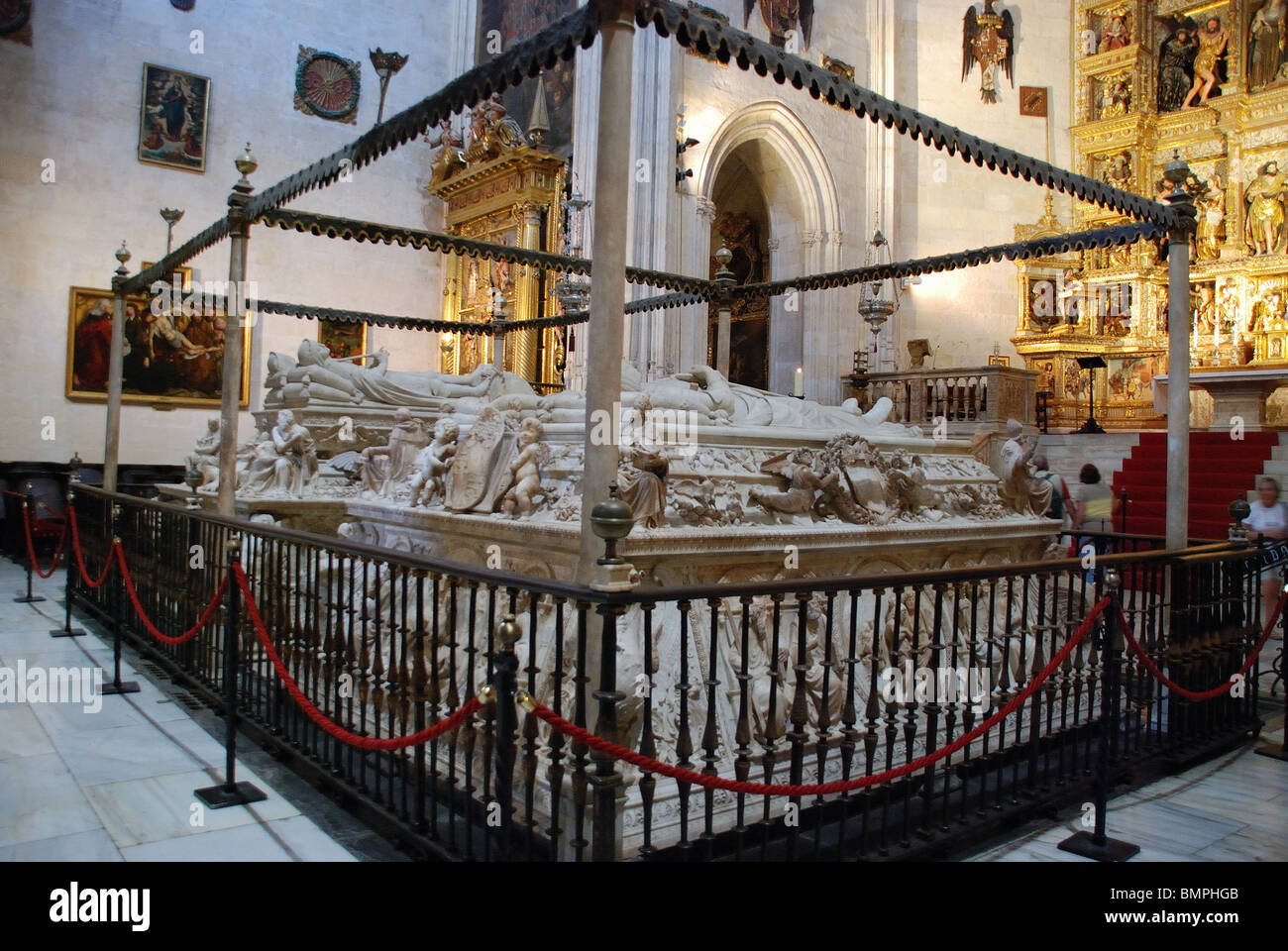 Marble Statues of Ferdinand, Isabella, Juana and Felipe, Capilla Real, Granada, Granada Province