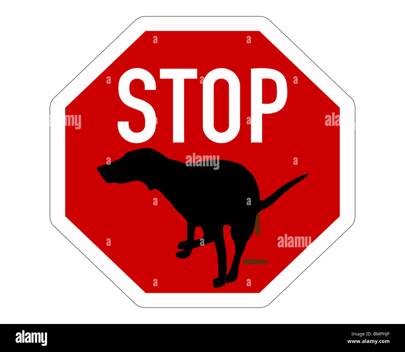 Stop sign dogs dump Stock Photo Alamy
