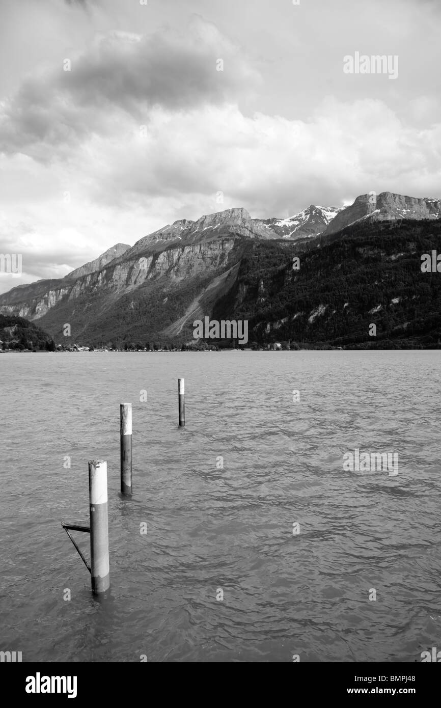 The lake of Brienz / Brienzersee in the Bernese Oberland, Switzerland Stock Photo