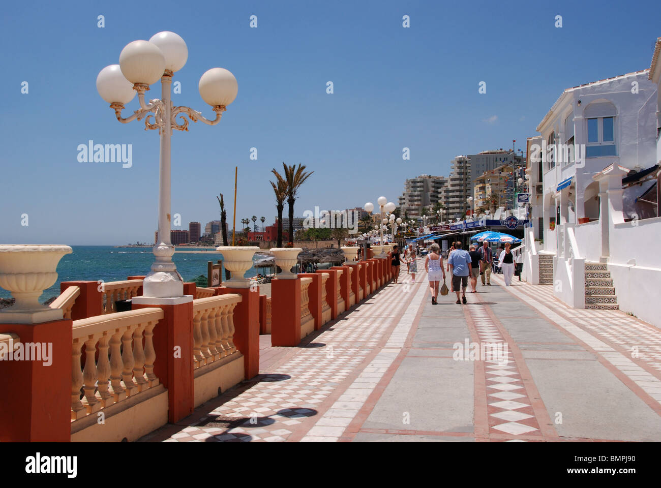 Promenade, Benalmadena Costa, Costa del Sol, Malaga Province, Andalucia, Spain, Western Europe. Stock Photo