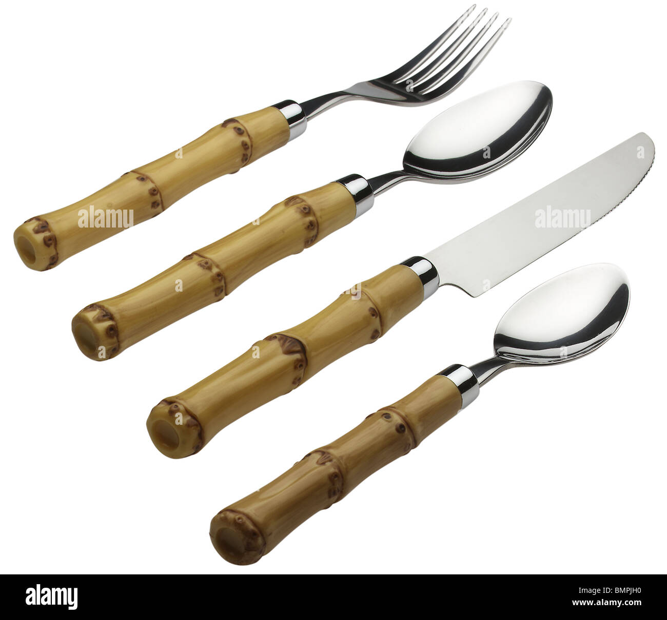Bamboo cutlery Stock Photo