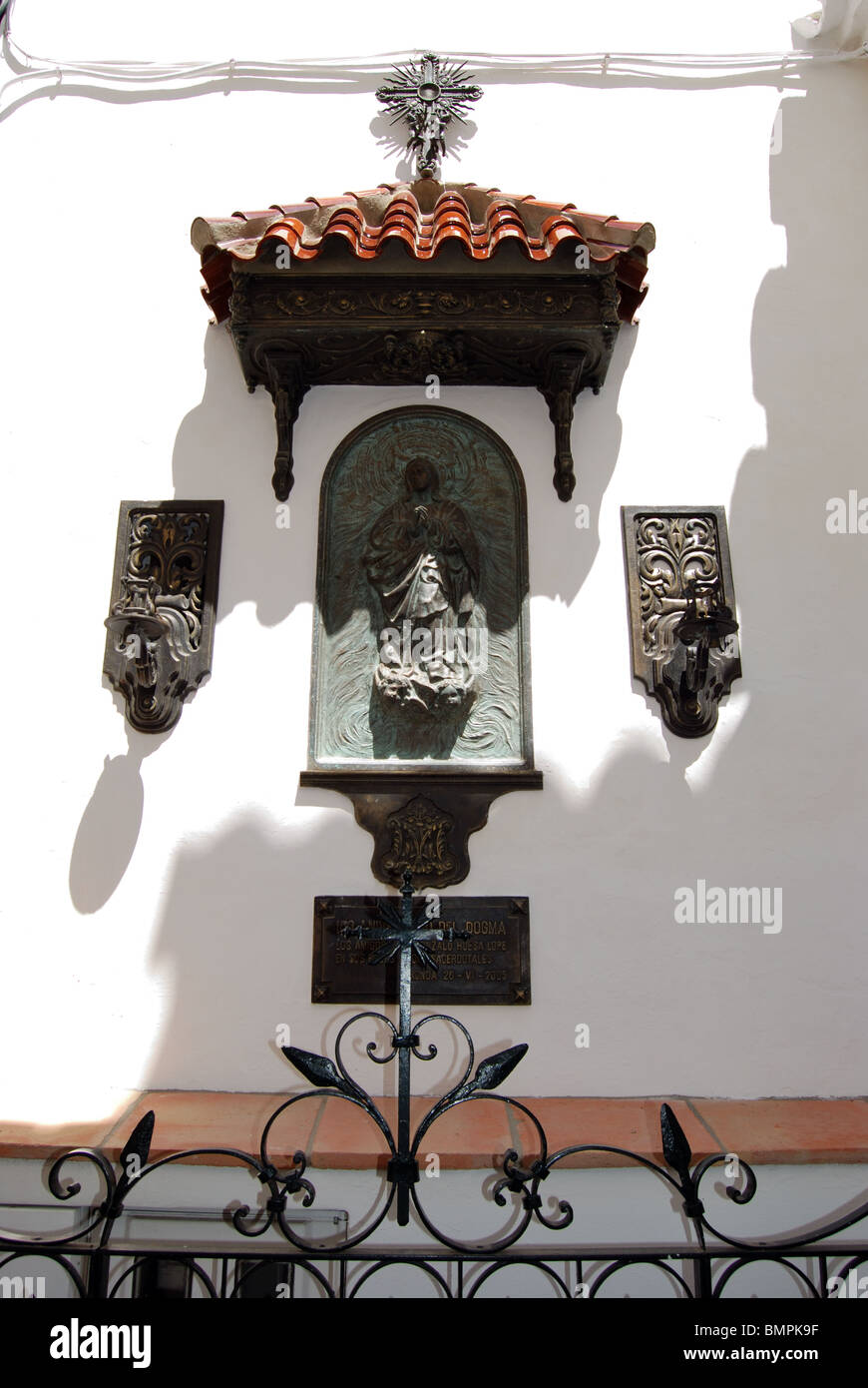 Santa Maria La Mayor Church – religious sculpture, Ronda, Malaga Province, Andalucia, Spain, Western Europe. Stock Photo