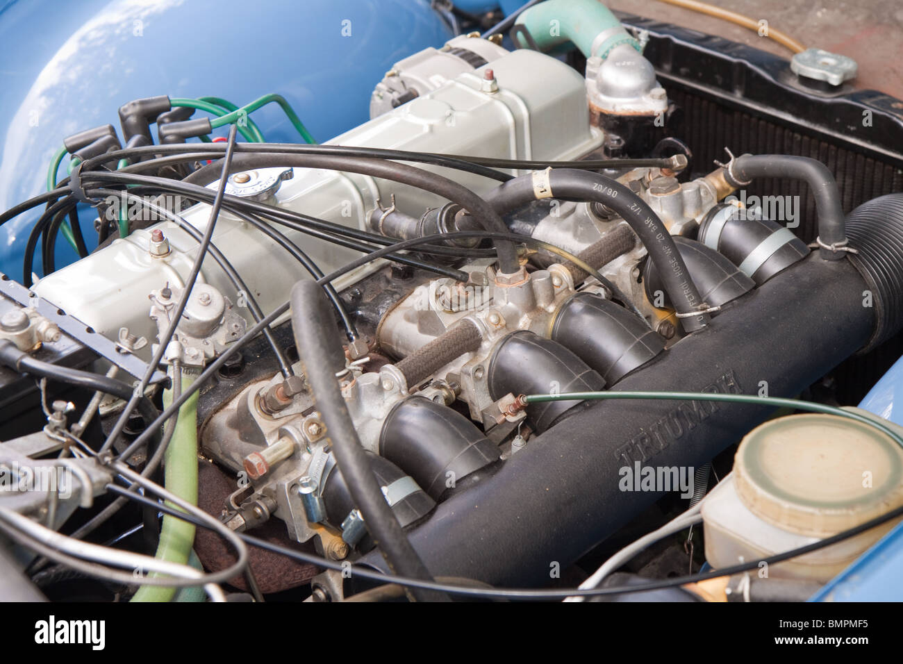 Triumph Tr6 Six Cylinder Fuel Injected Engine Stock Photo 30002537