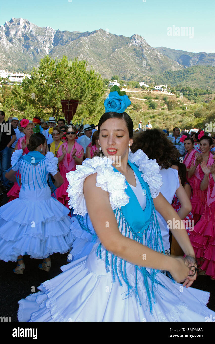 Flamenco dancer, Romeria San Bernabe, Religious Festival, Marbella, Costa del Sol, Malaga