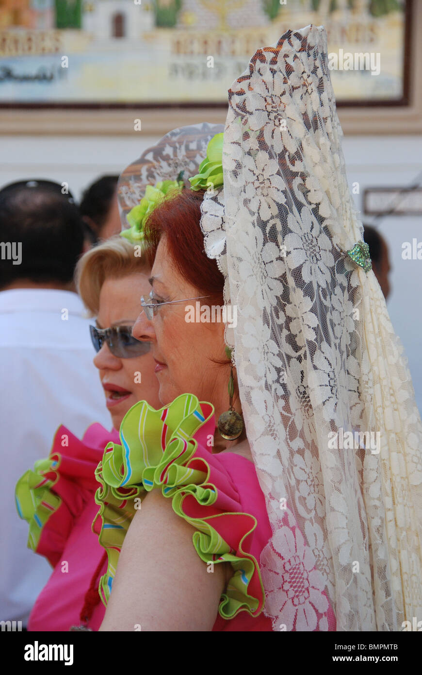 Women in traditional dress, Romeria San Bernabe, Religious Festival, Marbella, Costa del Sol