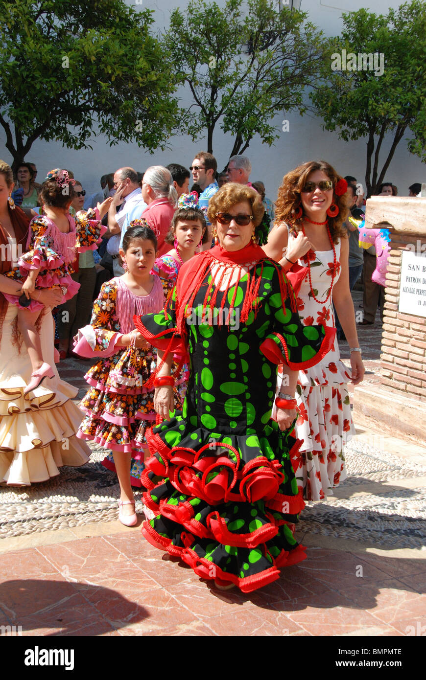 Women in traditional dress, Romeria San Bernabe, Religious Festival, Marbella, Costa del Sol
