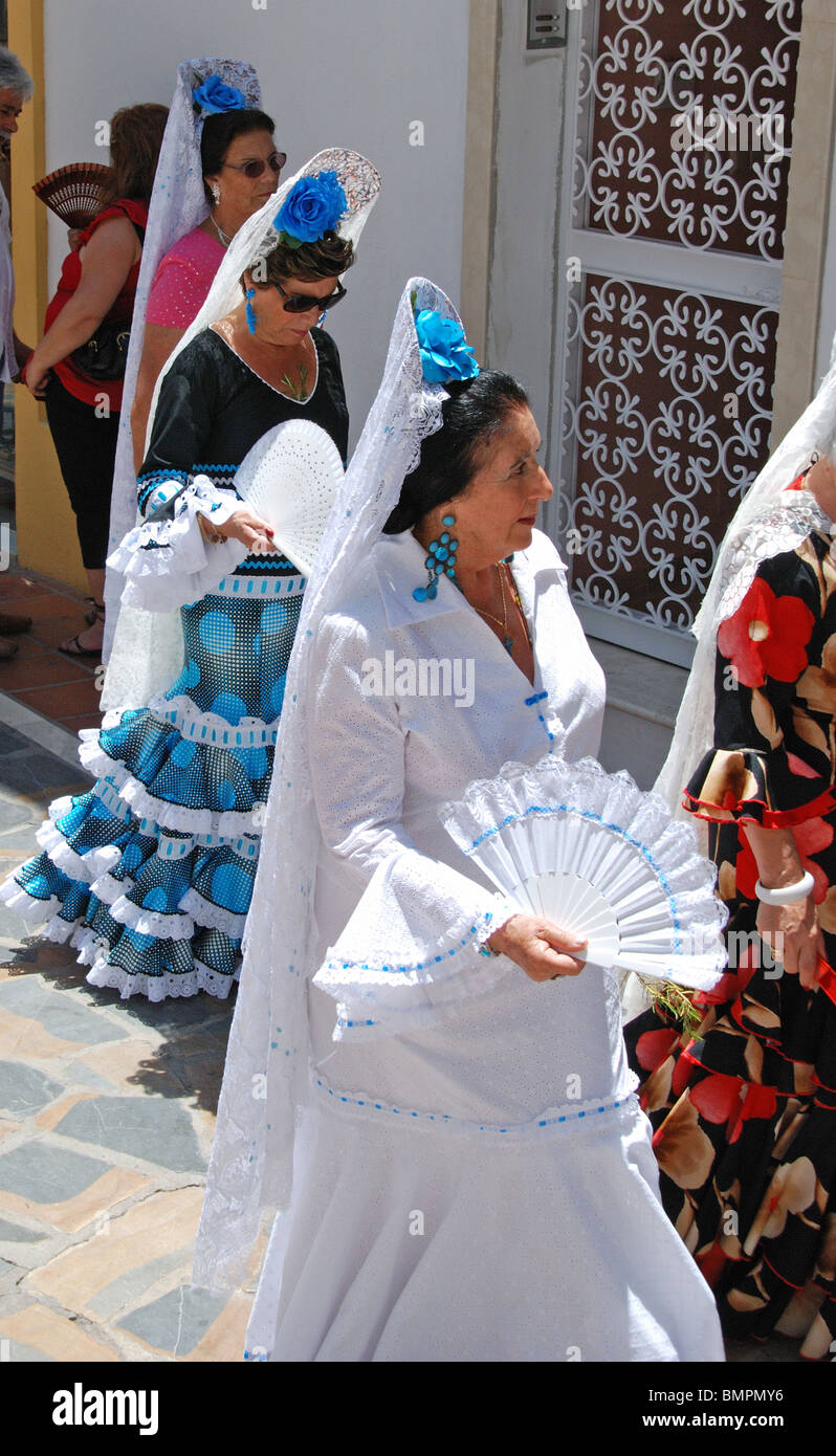 Women in traditional dress, Romeria San Bernabe, Marbella, Costa del