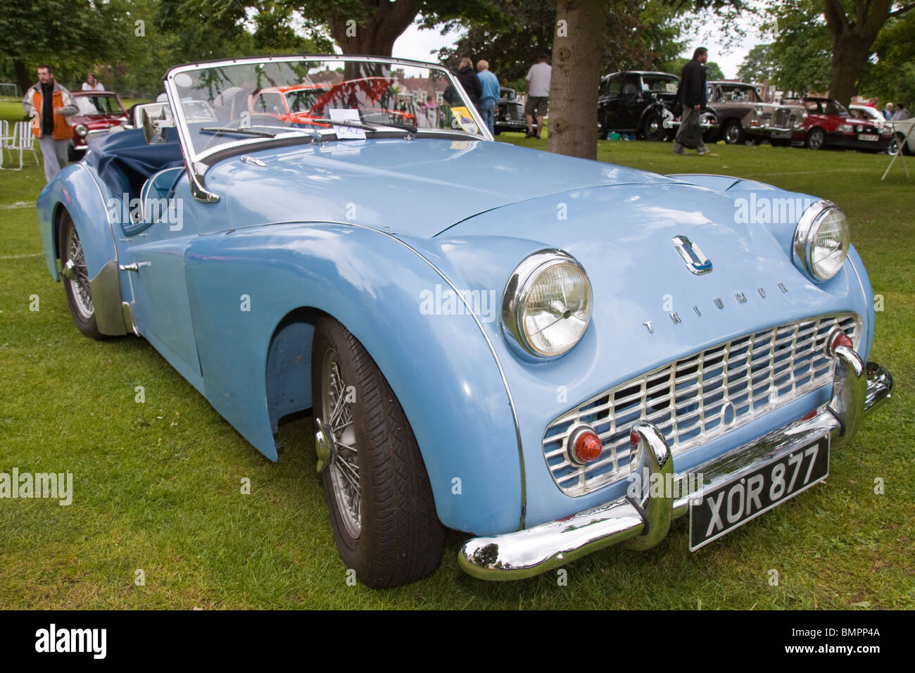 Blue Triumph TR3 classic car Stock Photo