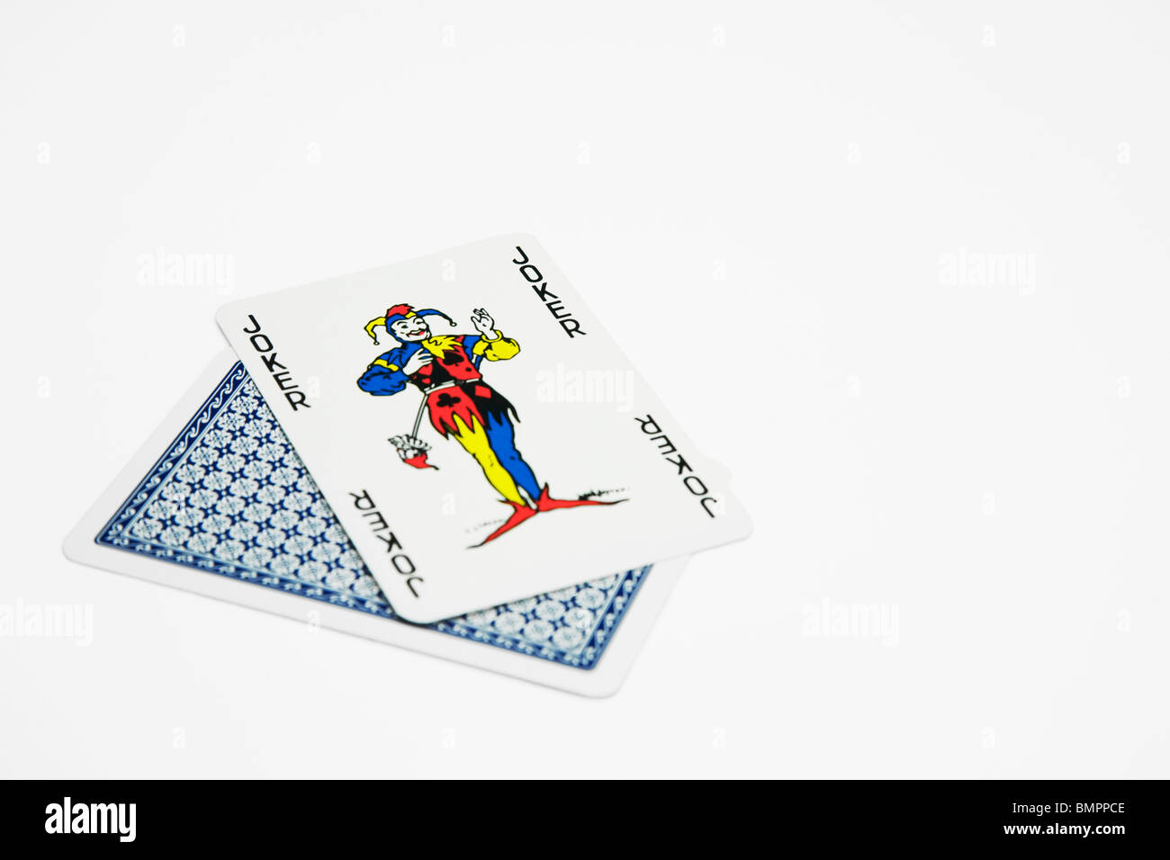 playing cards showing Joker Stock Photo