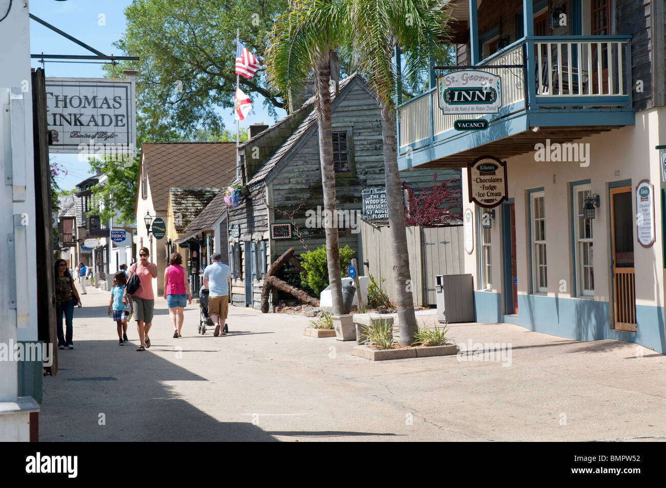 St Street the main shopping street in St Augustine Florida USA