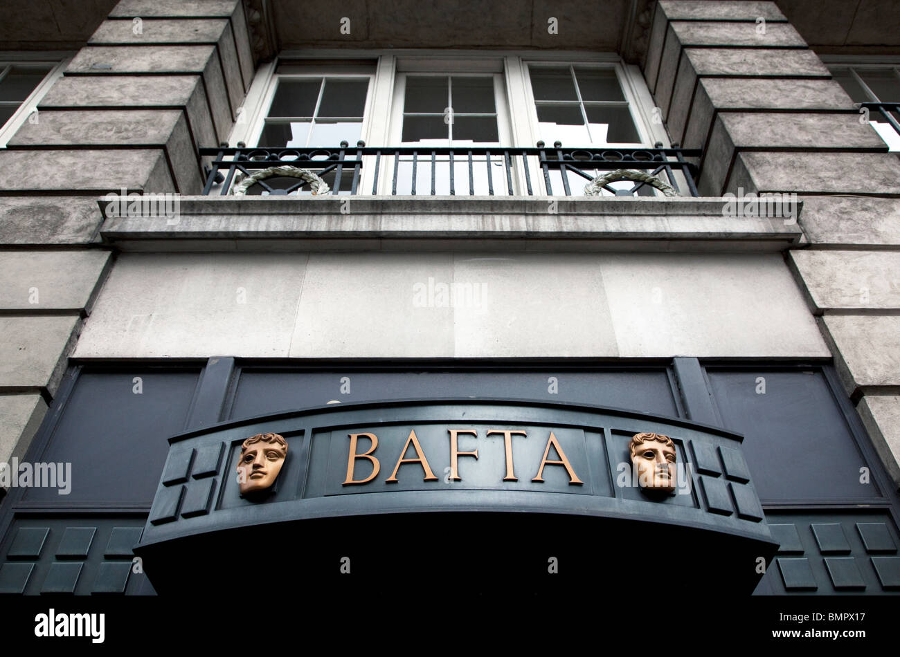 Sign on BAFTA offices, Piccadilly, London Stock Photo