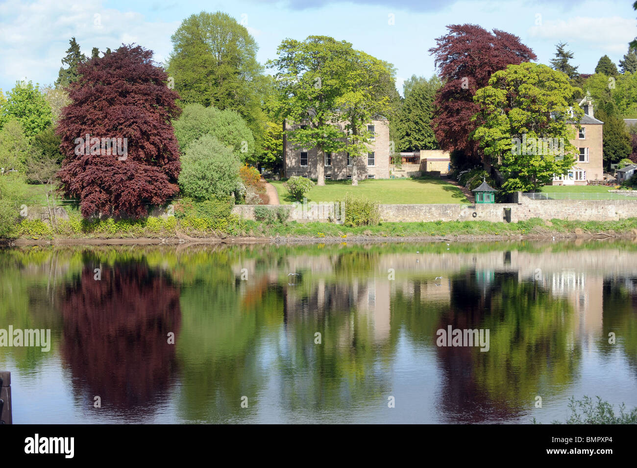Perth in Scotland. The River Tay running through the city Stock Photo