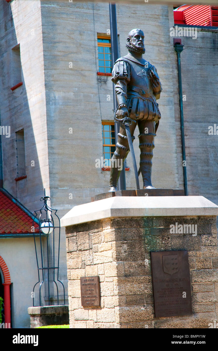 Admiral Don Pedro Menéndez de Avilés statue in St Augustine Florida USA