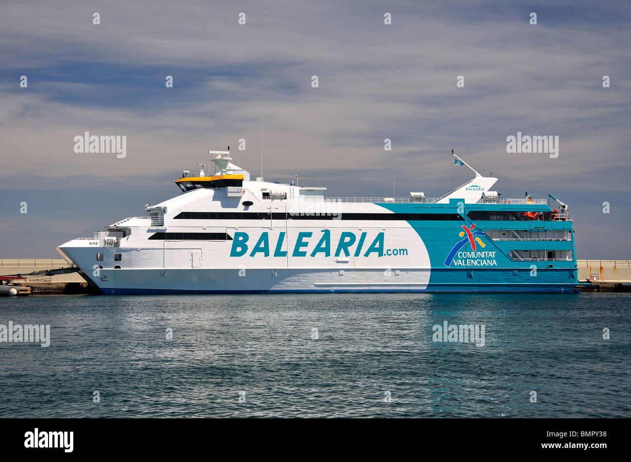 Balearia Inter-Island Ferry, Port de La Savina, La Savina, Formentera, Balearic Islands, Spain Stock Photo